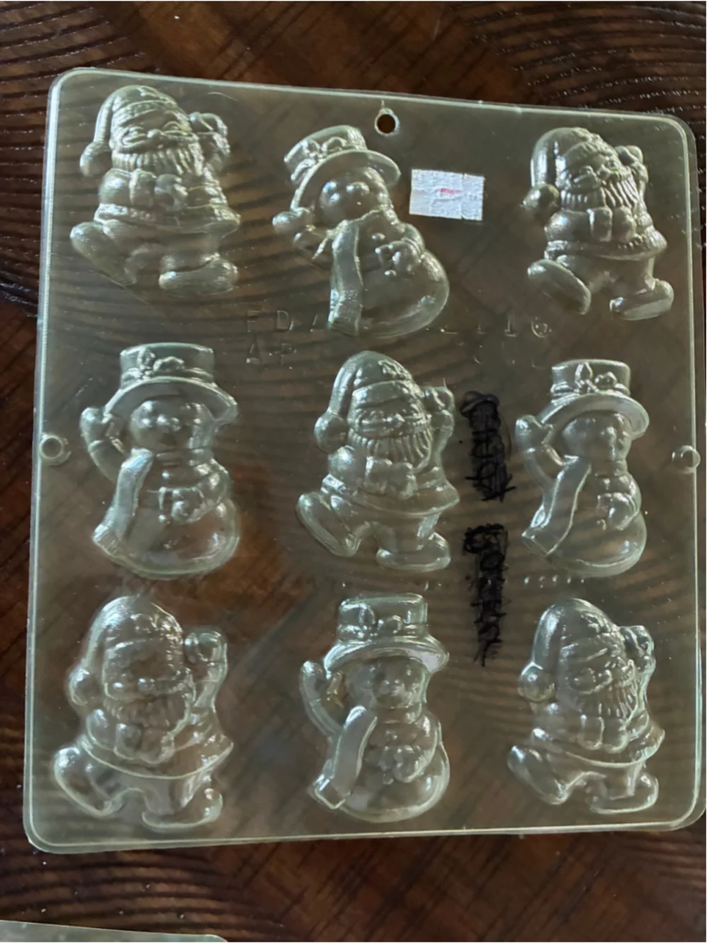 Vintage Make'n Mold Christmas Bakeware Candy Molds Set of 5 Clear